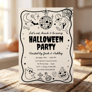 Halloween-Party Gruselige Spuk-tastische Groovy Re Einladung