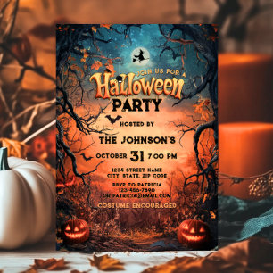 Halloween-Party Gruseliger Kürbiskostüm Kinder Erw Einladung