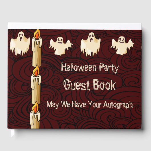 Halloween-Party Guest Book Ghosts & Candles Gästebuch (Vorderseite)