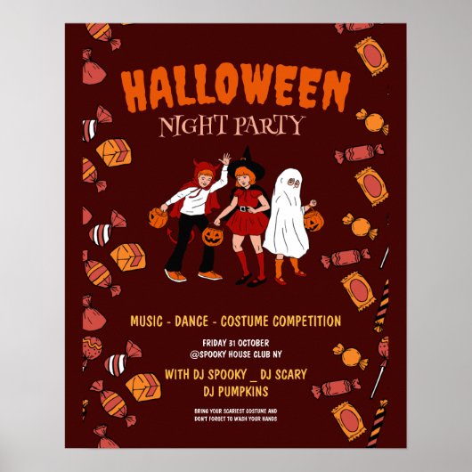 Halloween-Party, Halloween-Nacht Poster (Vorne)