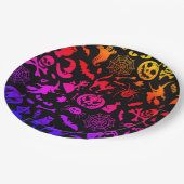 Halloween-Party Happy Halloween Neon spukhaft beän Pappteller (Schrägansicht)