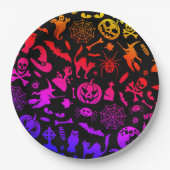 Halloween-Party Happy Halloween Neon spukhaft beän Pappteller (Vorderseite)
