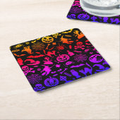 Halloween-Party Happy Halloween Neon spukhaft beän Rechteckiger Pappuntersetzer (angewinkelt)