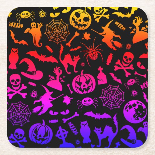 Halloween-Party Happy Halloween Neon spukhaft beän Rechteckiger Pappuntersetzer (Vorderseite)