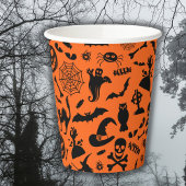 Halloween-Party Happy Halloween Schwarzer Spaß Pappbecher