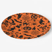 Halloween-Party Happy Halloween Schwarzer Spaß Pappteller (Schrägansicht)