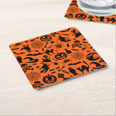 Halloween-Party Happy Halloween Schwarzer Spaß Rechteckiger Pappuntersetzer (angewinkelt)