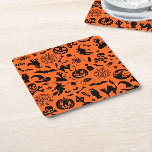 Halloween-Party Happy Halloween Schwarzer Spaß Rechteckiger Pappuntersetzer (angewinkelt)