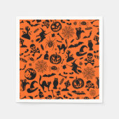 Halloween-Party Happy Halloween Schwarzer Spaß Serviette (Vorderseite)