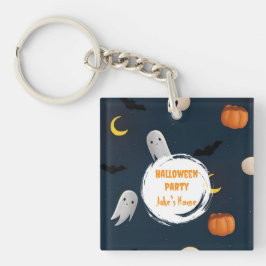 Halloween-Party Happy Spooky Dark Blue Schlüsselanhänger