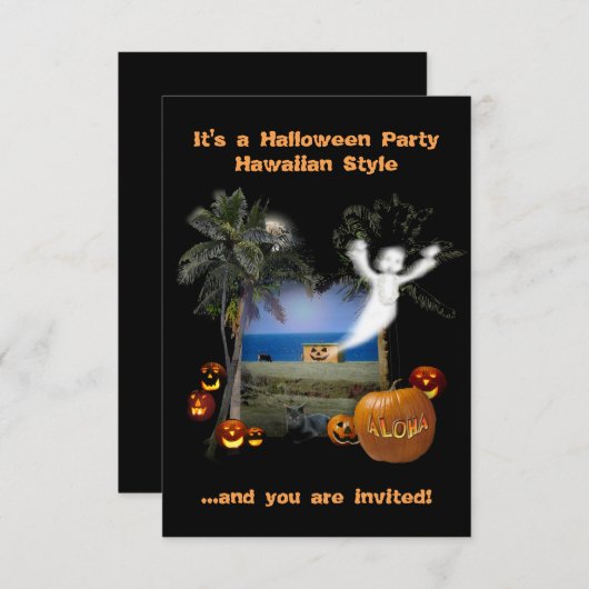 Halloween-Party Hawaiian Style Einladung (Vorne/Hinten)