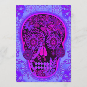Halloween-Party   Heiß rosa und blau glänzen Einladung