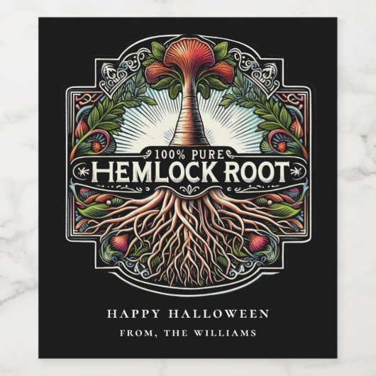 Halloween-Party Hemlock Root Weinetikett (Einzelnes Label)