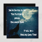 Halloween-Party-Heulenwolf-Vollmond Einladung (Vorne/Hinten)