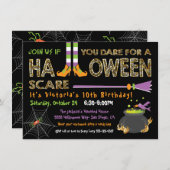 Halloween Party Hexe & Kaldron Einladung (Vorne/Hinten)