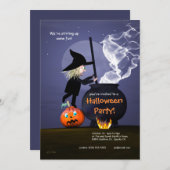 Halloween-Party Hexe und Cauldron Einladung (Vorne/Hinten)