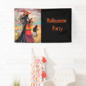 Halloween-Party Hexe und Katze Fantasy Art Banner (Insitu)