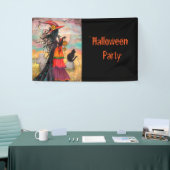 Halloween-Party Hexe und Katze Fantasy Art Banner (Messeveranstaltung)