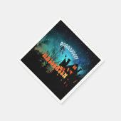 Halloween-Party Hexen Dark House Orange Serviette (Ecke)