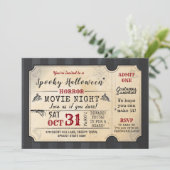 Halloween-Party-Horror-Film-Nachtfilm-Karte Einladung (Stehend Vorderseite)