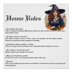Halloween-Party House Rules Poster
