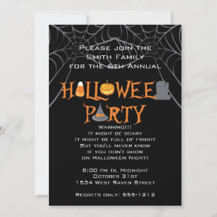 Halloween-Party Iconische Buchstaben Einladung