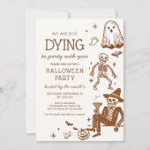 Halloween-Party im Party sterben Einladung (Vorderseite)