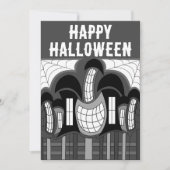 Halloween-Party im Spuk Schwarz-Weiß-Haus Einladung (Vorderseite)