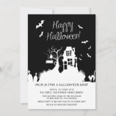 Halloween-Party im Spuk Schwarz-Weiß-Haus Einladung (Vorderseite)