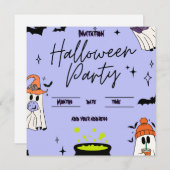 Halloween party invitation card save the date (Vorne/Hinten)