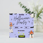 Halloween party invitation card save the date (Stehend Vorderseite)