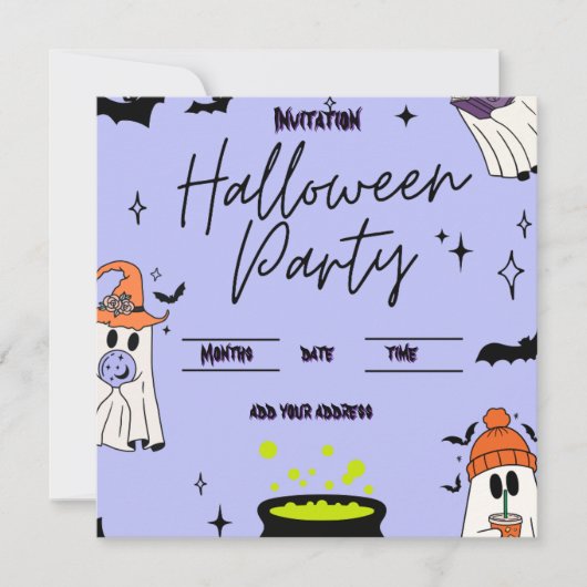 Halloween party invitation card save the date (Vorderseite)