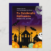 Halloween Party Invitation or Terrifyingly Fun Hal Einladung (Vorne/Hinten)