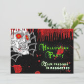 HALLOWEEN-PARTY INVITATION - SKELETON EINLADUNG (Stehend Vorderseite)