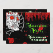 HALLOWEEN-PARTY INVITATION - SKELETON EINLADUNG (Vorne/Hinten)