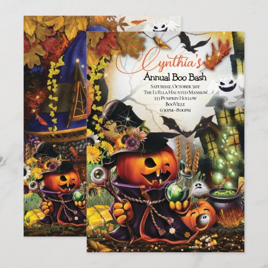 HALLOWEEN PARTY INVITATIONS EINLADUNG (Vorne/Hinten)