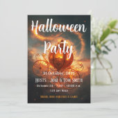 Halloween Party Invite | Elegant Pumpkin Card Einladung (Stehend Vorderseite)