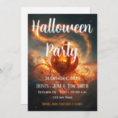 Halloween Party Invite | Elegant Pumpkin Card Einladung (Vorne/Hinten)