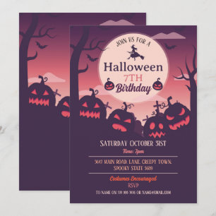 Halloween-Party Invite Ghosts Pumpkins Wicthes Einladung