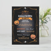 Halloween-Party Invite Pumpkins Beängstigender Hor Einladung (Stehend Vorderseite)