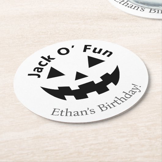 Halloween-Party | Jack O’ Fun Pumpkin Runder Pappuntersetzer (Angewinkelt)