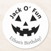Halloween-Party | Jack O’ Fun Pumpkin Runder Pappuntersetzer (Vorderseite)