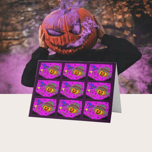 Halloween-Party, Jack o' Lantern und Muster Karte