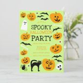 HALLOWEEN-PARTY Jack-o-Signalleuchten Niedlich Einladung (Stehend Vorderseite)