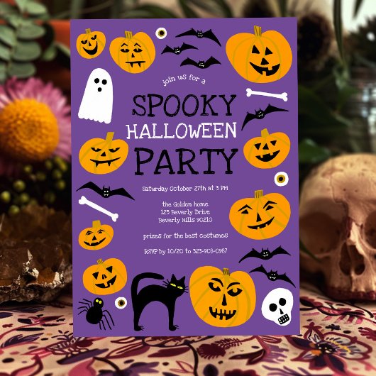 HALLOWEEN-PARTY Jack-o-Signalleuchten Niedlich Einladung