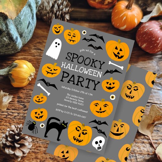 HALLOWEEN-PARTY Jack-o-Signalleuchten Niedlich Einladung