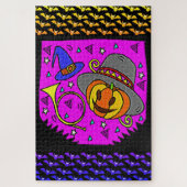 Halloween-Party Jack O'Lantern Bugle Lila Groß Puzzle (Vertikal)