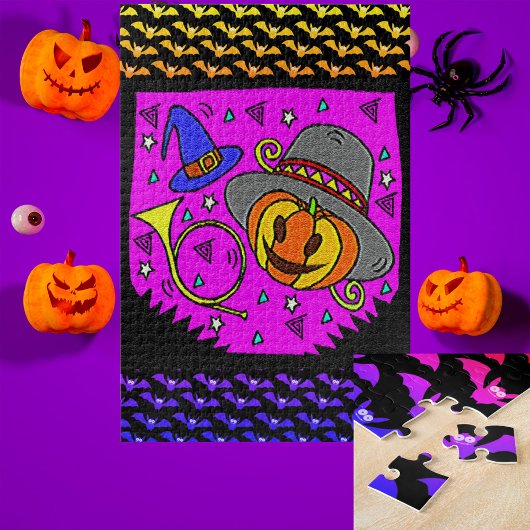 Halloween-Party Jack O'Lantern Bugle Lila Groß Puzzle