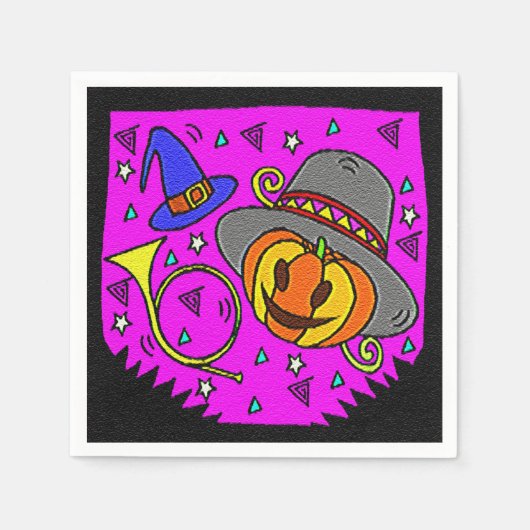 Halloween-Party Jack O'Lantern Bugle Lila Paper Serviette (Vorderseite)