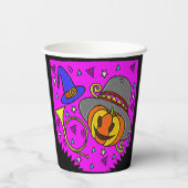 Halloween-Party Jack O'Lantern Bugle Lila Pappbecher (Rückseite)